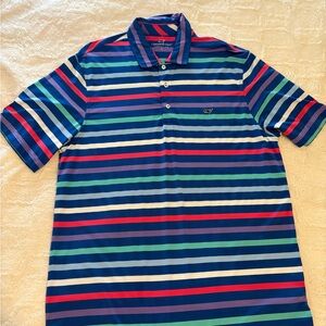 Men’s large Vineyard Vines Multicolor golf Striped Polo